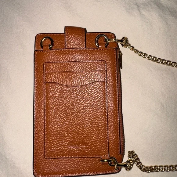 COACH Brown Leather Crossbody Phone Bag - Picture 7 of 15